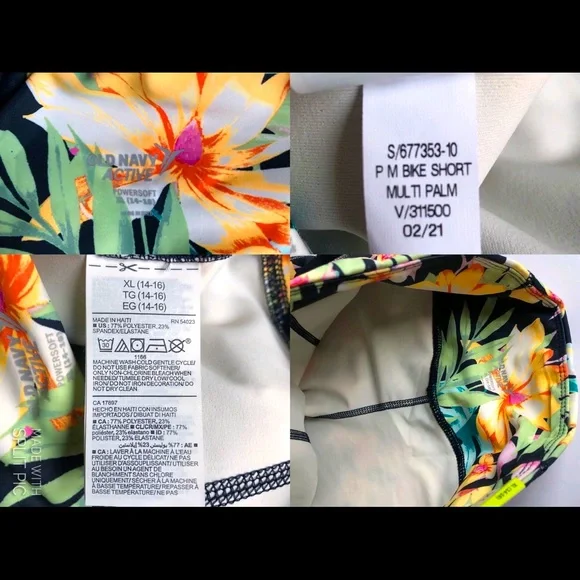 NEW Biker Shorts High Waisted PowerSoft Side Pocket Girl’s XL OLD NAVY - Picture 4 of 16